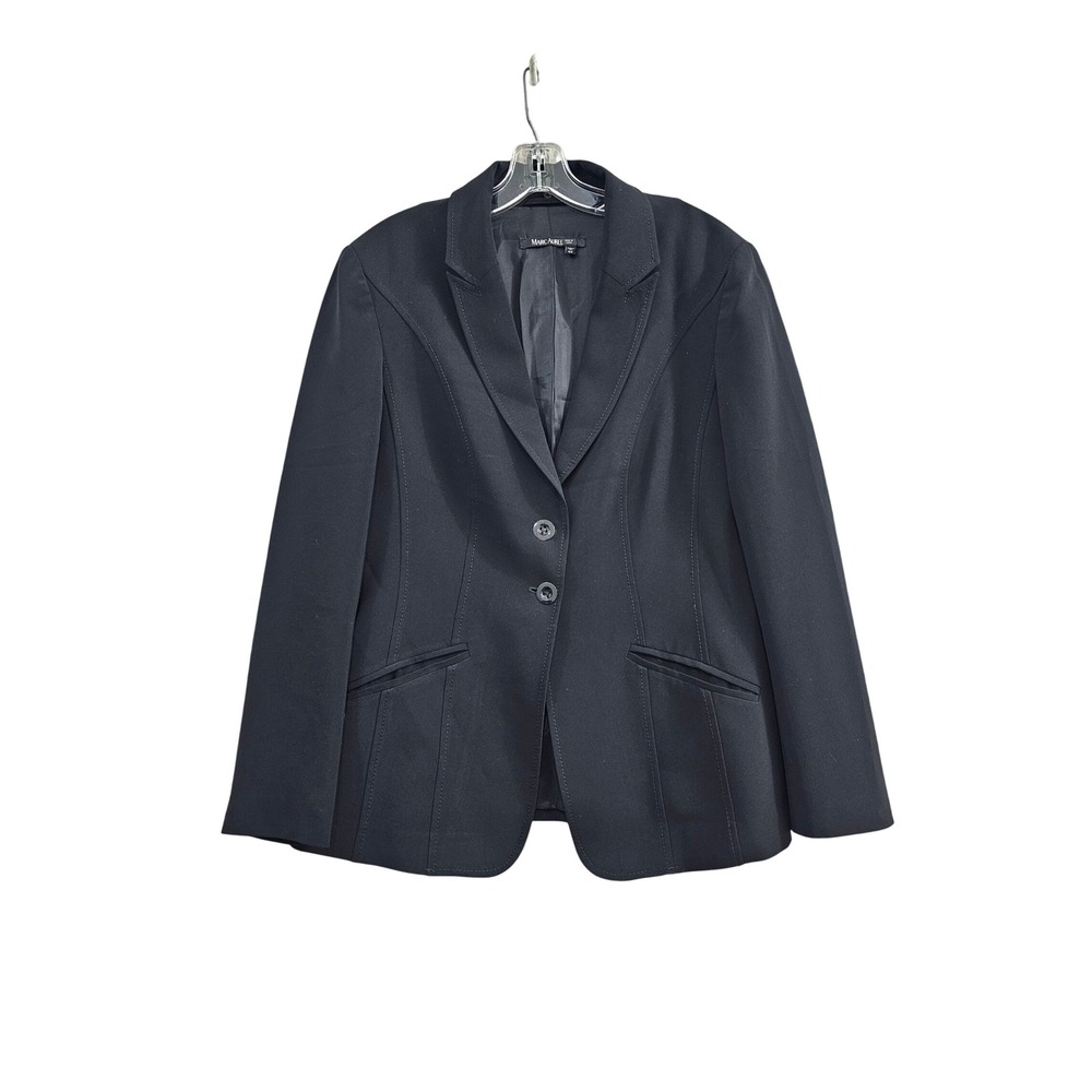 Marc Aurel Blazer Womens 42 Black Two Button Tailored Structured Office Jacket